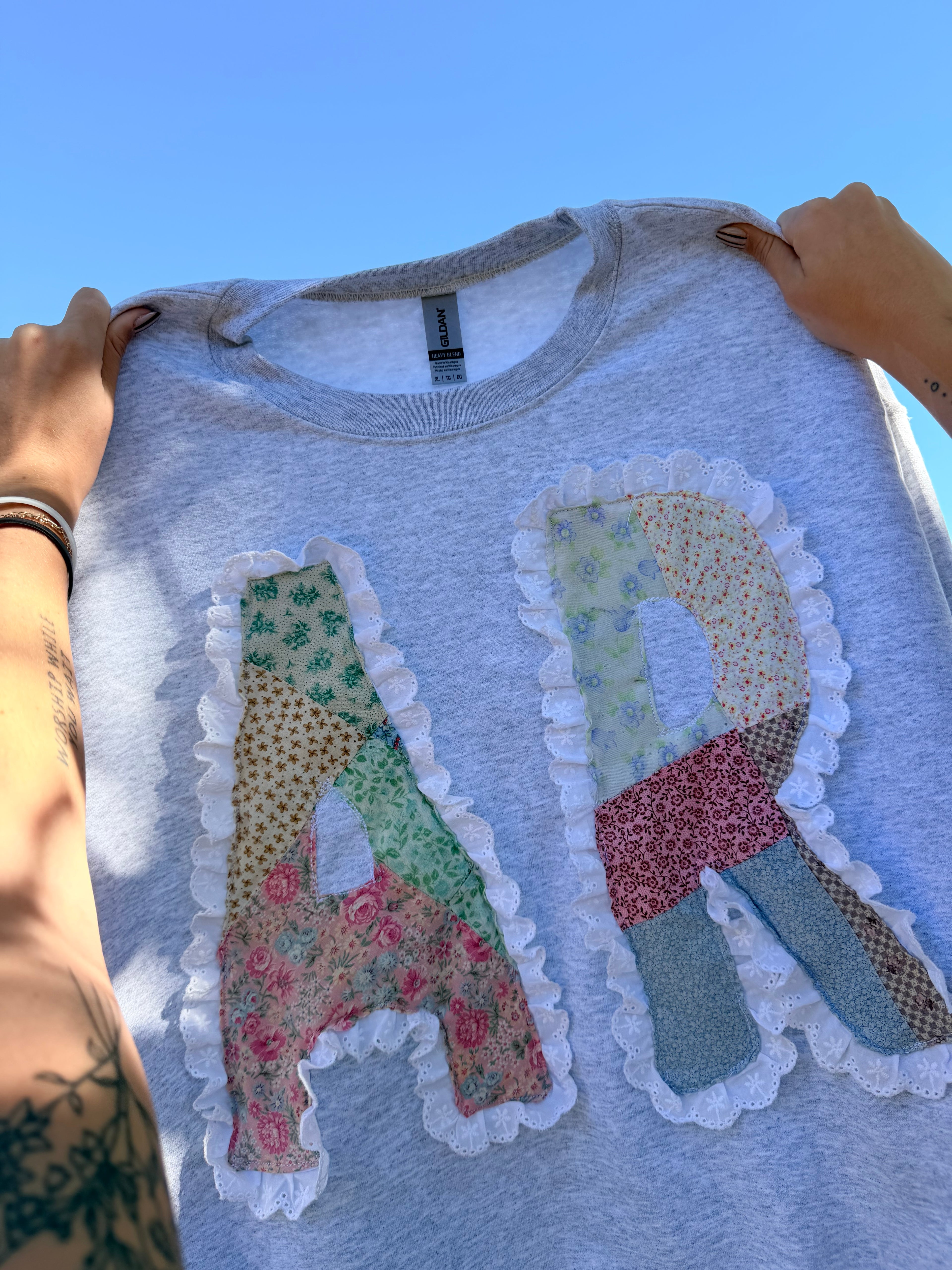 AR quilted crewneck