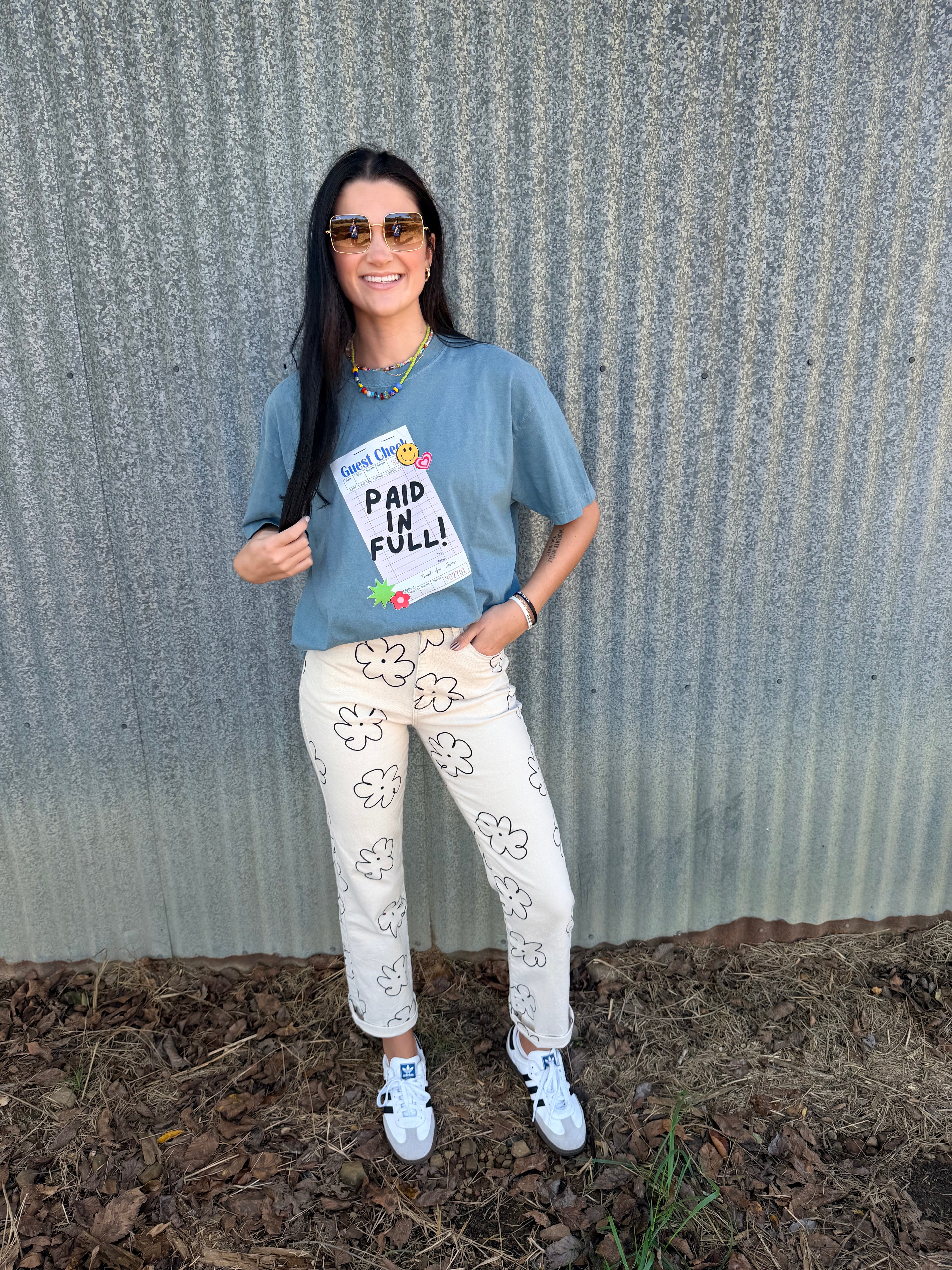 paid in full graphic tee - ice blue