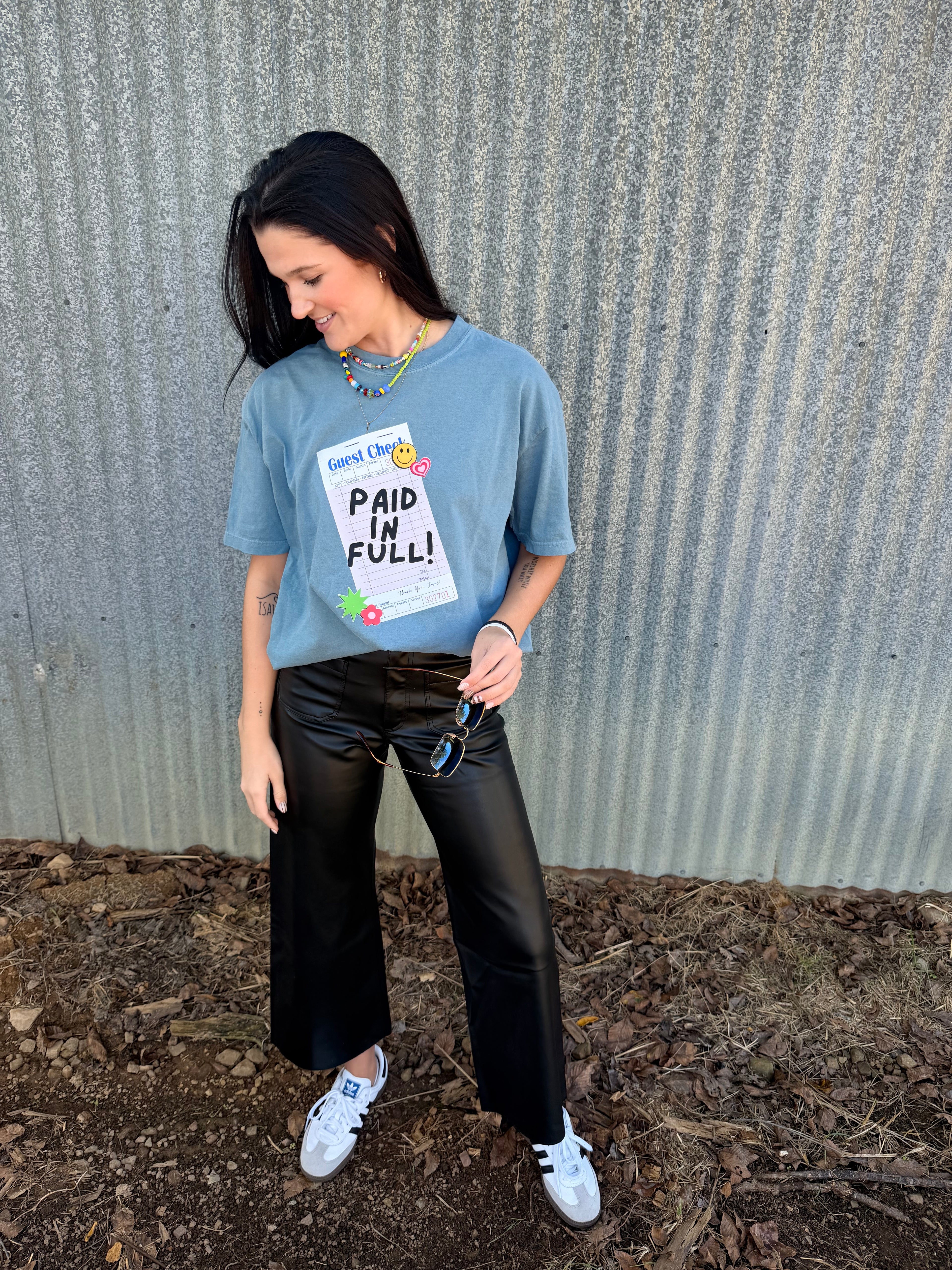 paid in full graphic tee - ice blue